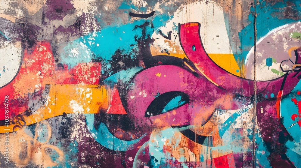 Obraz premium Abstract Colorful Graffiti Wall Art Texture