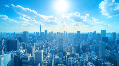 City Skyline Under Blue Sky and White Clouds