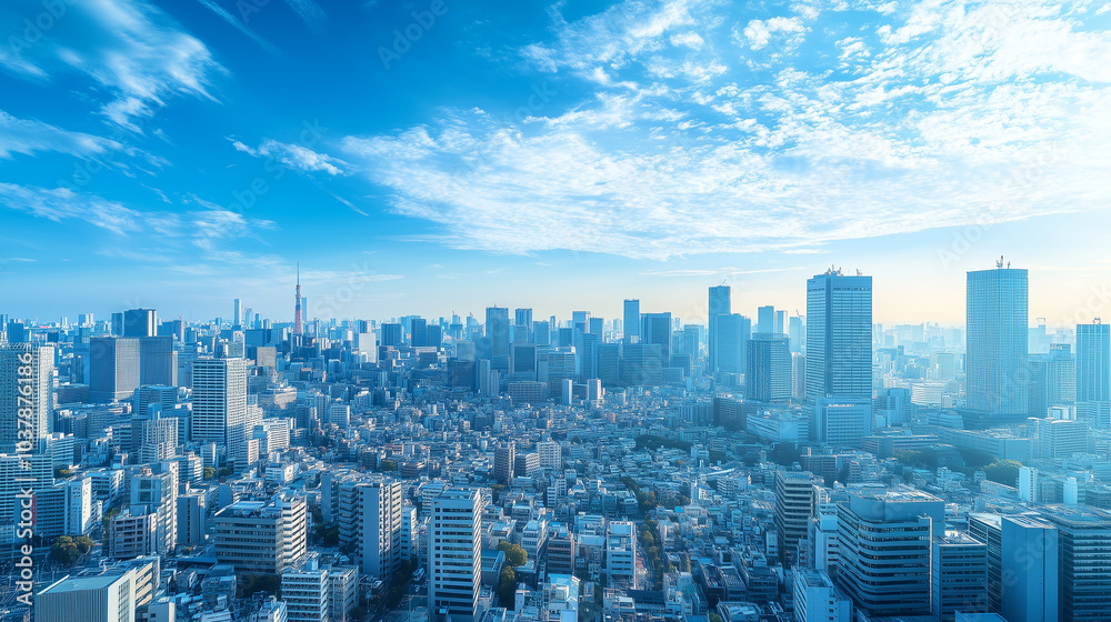 City Skyline Under Blue Sky and White Clouds