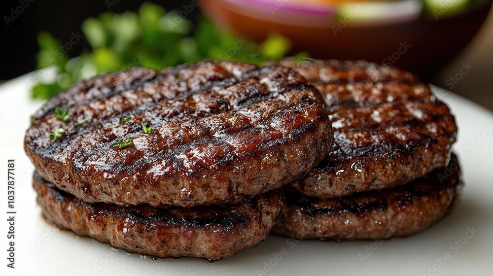 grilled hamburger meat perfectly cooked isolated on a pristine white background showcasing texture and depth of field ideal for culinary presentations and food photography grilled hamburger meat perfectly cooked isolated on a pristine white background showcasing texture and depth of field ideal for culinary presentations and food photography