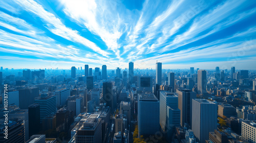 City Skyline Under Blue Sky and White Clouds