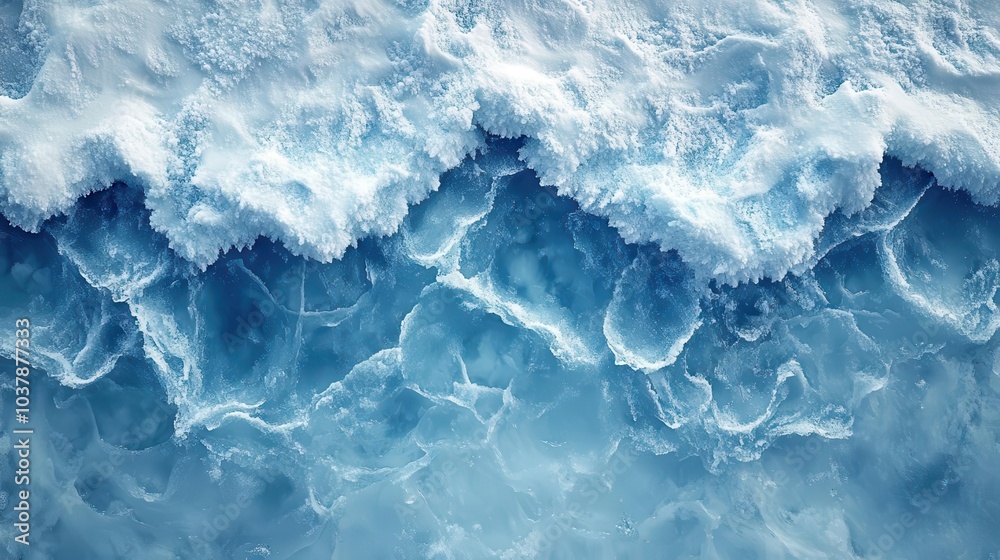 Obraz premium grungestyle icy blue winter rink background showcasing a topdown view of frozen patterns and textures evoking the chill of winter sports