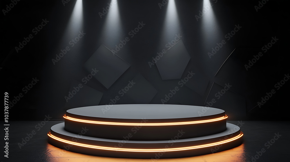 Obraz premium Abstract illuminated podium