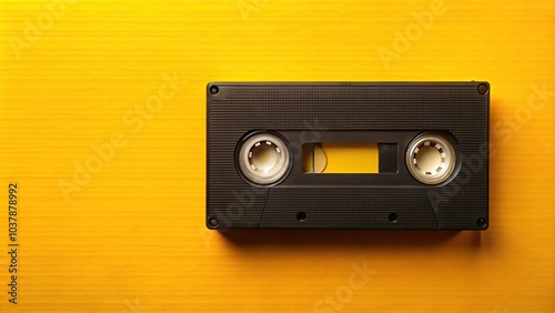 cassette for vcr video recorder on yellow background