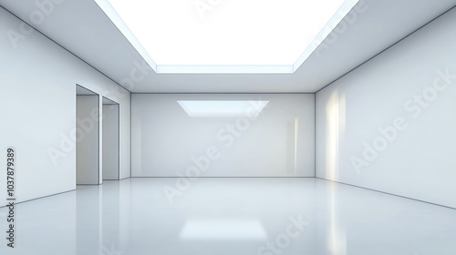 Wallpaper Mural Interior space with blank white walls Torontodigital.ca