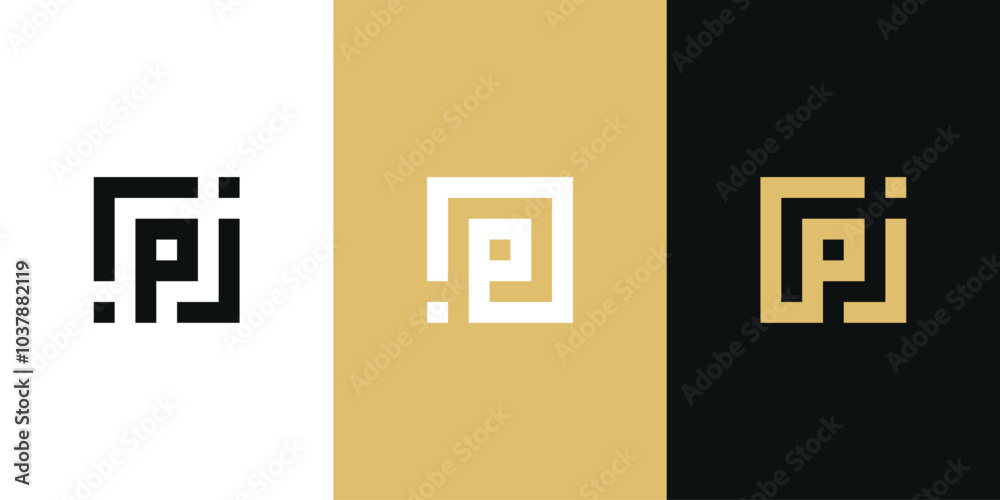 Initial letter P logo design with square shape. Premium Vector Initial letter P logo design with square shape. Premium Vector