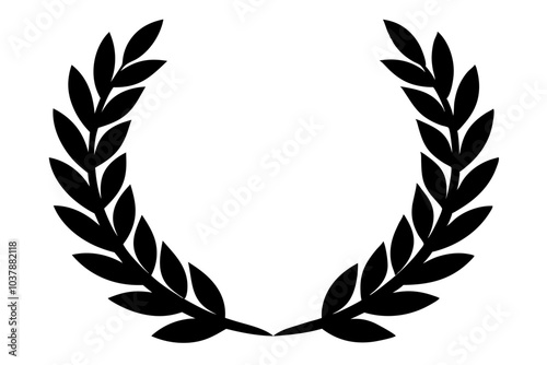 laurel wreath Silhouette | isolated vector silhouette illustration on white background 