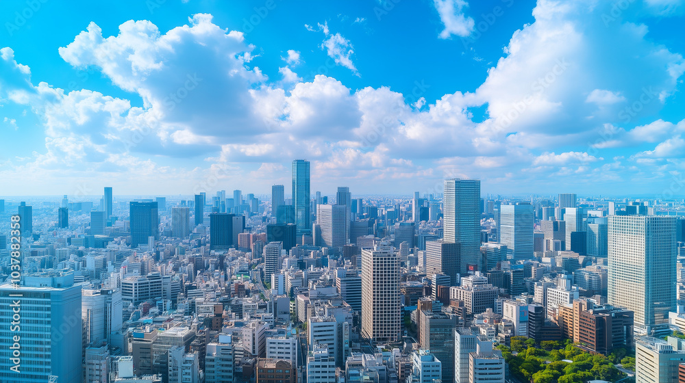 City Skyline Under Blue Sky and White Clouds City Skyline Under Blue Sky and White Clouds
