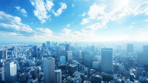 City Skyline Under Blue Sky and White Clouds