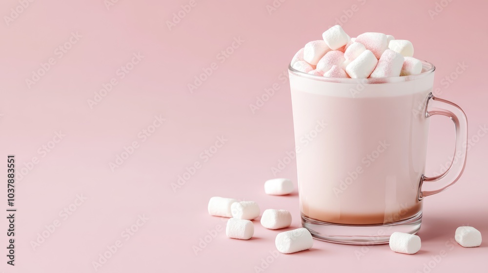 Creamy Cocoa with Fluffy Marshmallows in a Glass