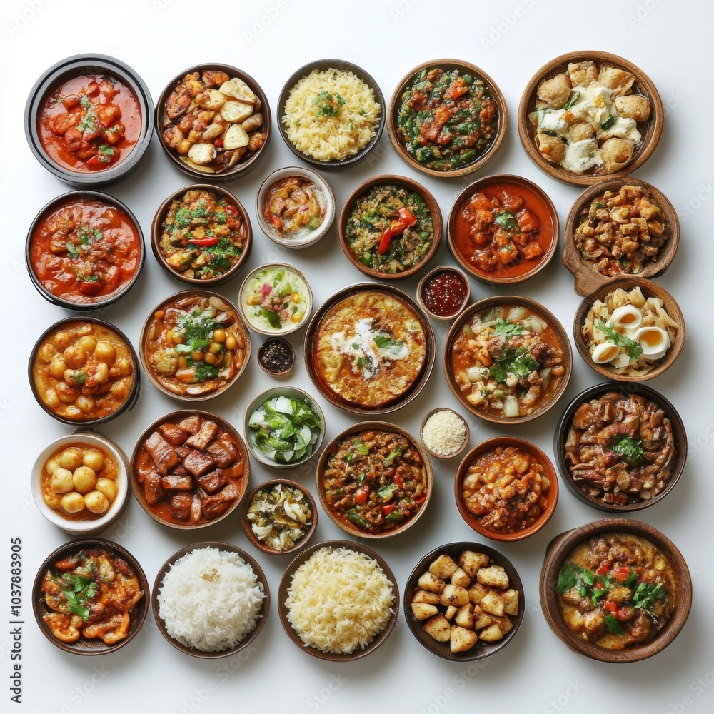Composition of many different dishes Composition of many different dishes