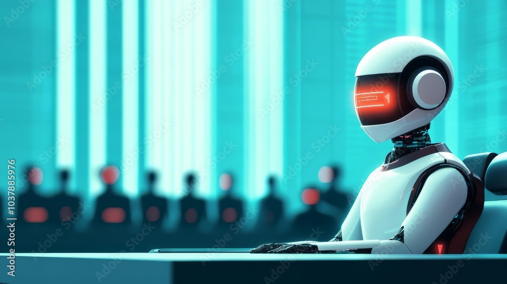 AI-run courtroom conducting trials in a futuristic city, sci-fi legal innovation AI-run courtroom conducting trials in a futuristic city, sci-fi legal innovation