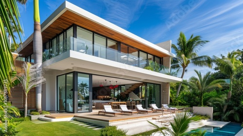 Modern Villa with Pool and Tropical Landscaping