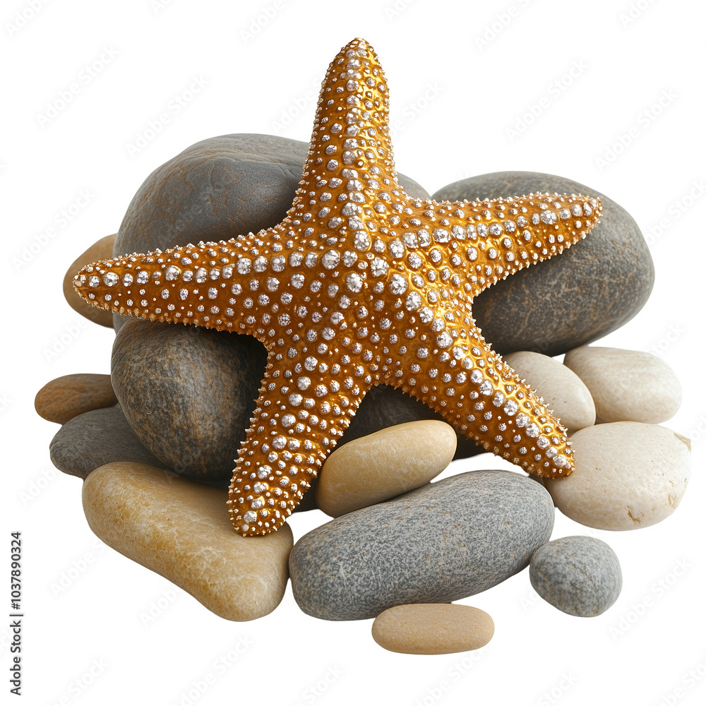 Sparkling Starfish on a Bed of Pebbles Sparkling Starfish on a Bed of Pebbles
