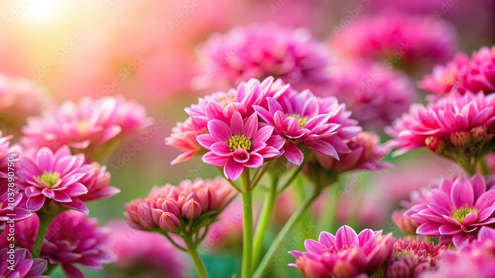 Close-up pink summer flowers with a blurry background Close-up pink summer flowers with a blurry background
