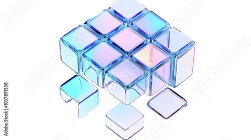 Background design, abstract geometric blocks, 3d render