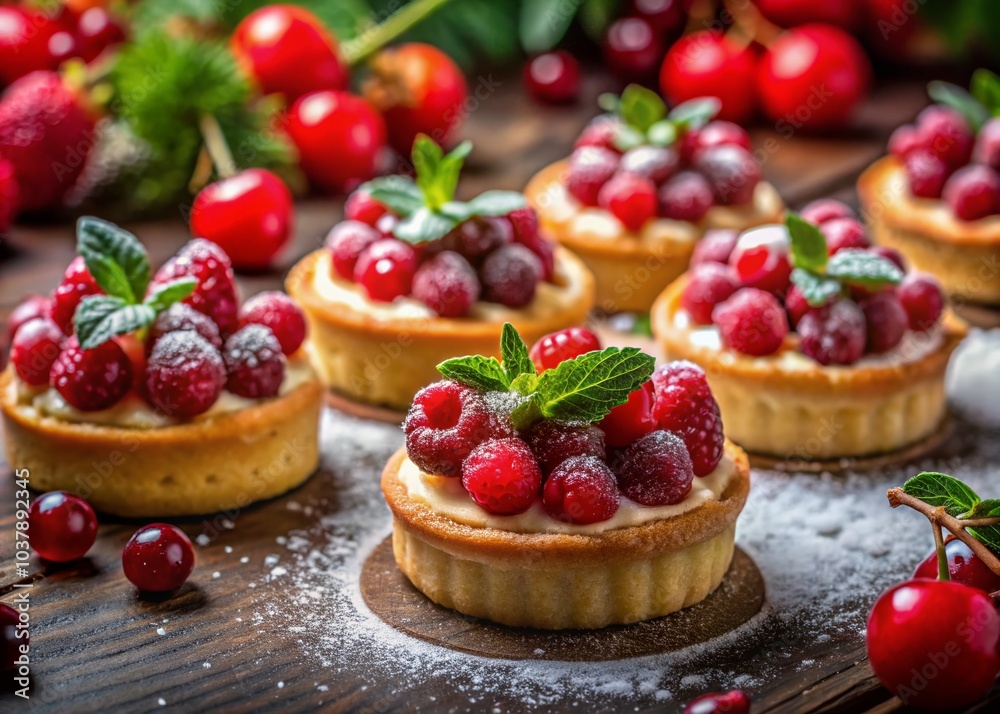Delight in gourmet appetizers and luscious desserts featuring bright red berries, perfect for enhancing a joyful Delight in gourmet appetizers and luscious desserts featuring bright red berries, perfect for enhancing a joyful