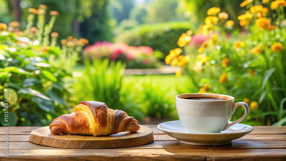 Fresh breakfast in summer garden Fresh breakfast in summer garden