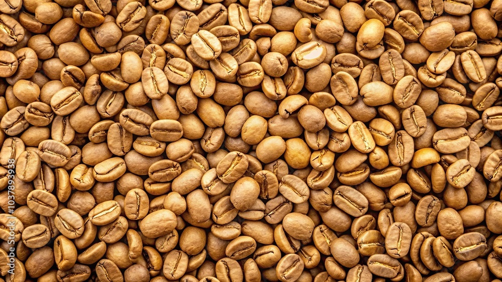 Fresh unroasted coffee beans with a rich aroma Fresh unroasted coffee beans with a rich aroma