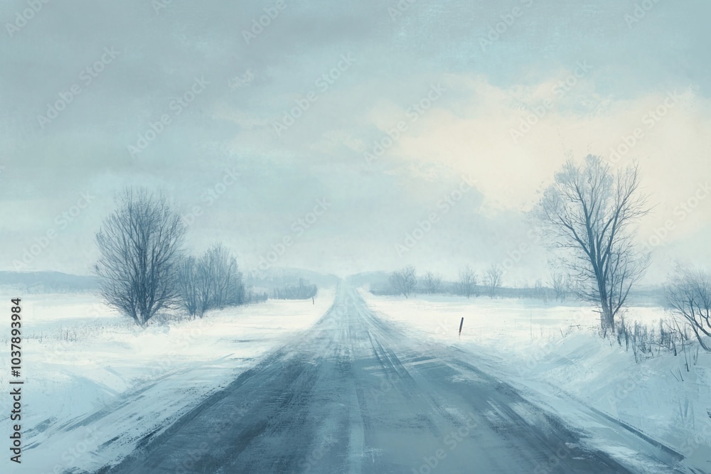 road in the snow road in the snow