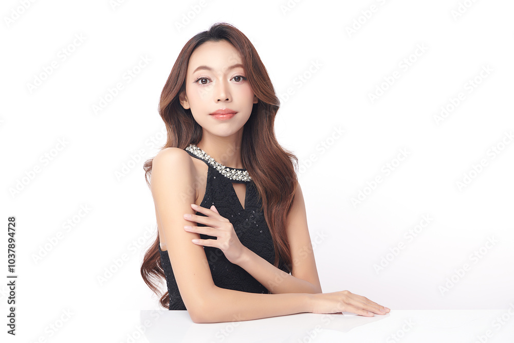 Beautiful young asian woman with clean fresh skin on white background, Face care, Facial treatment, Cosmetology, beauty and spa, Asian women portrait. Beautiful young asian woman with clean fresh skin on white background, Face care, Facial treatment, Cosmetology, beauty and spa, Asian women portrait.