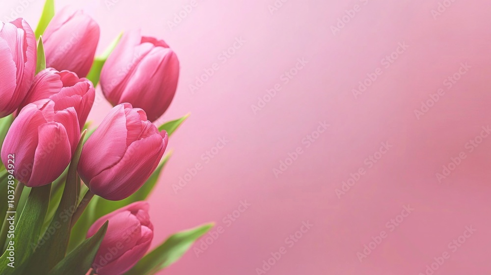 Tulip-themed background ideal for Women's Day or Mother's Day, featuring ample space for text. Floral design with copy space. Tulip-themed background ideal for Women's Day or Mother's Day, featuring ample space for text. Floral design with copy space.