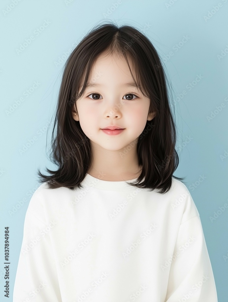 Portrait of a Cute Little Girl in a Simple Sweatshirt Portrait of a Cute Little Girl in a Simple Sweatshirt