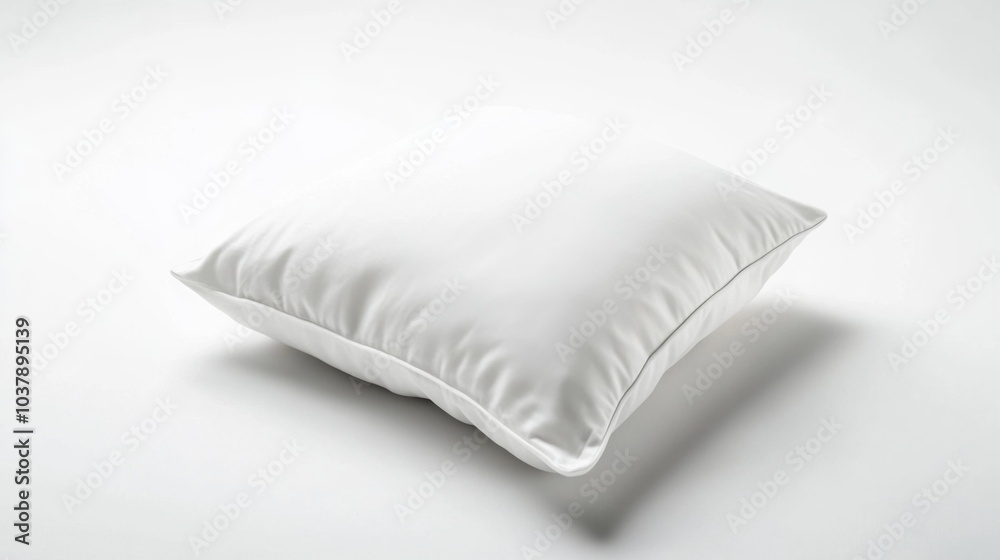 White decorative cushion on a white background for home decor and interior design. Generative AI White decorative cushion on a white background for home decor and interior design. Generative AI
