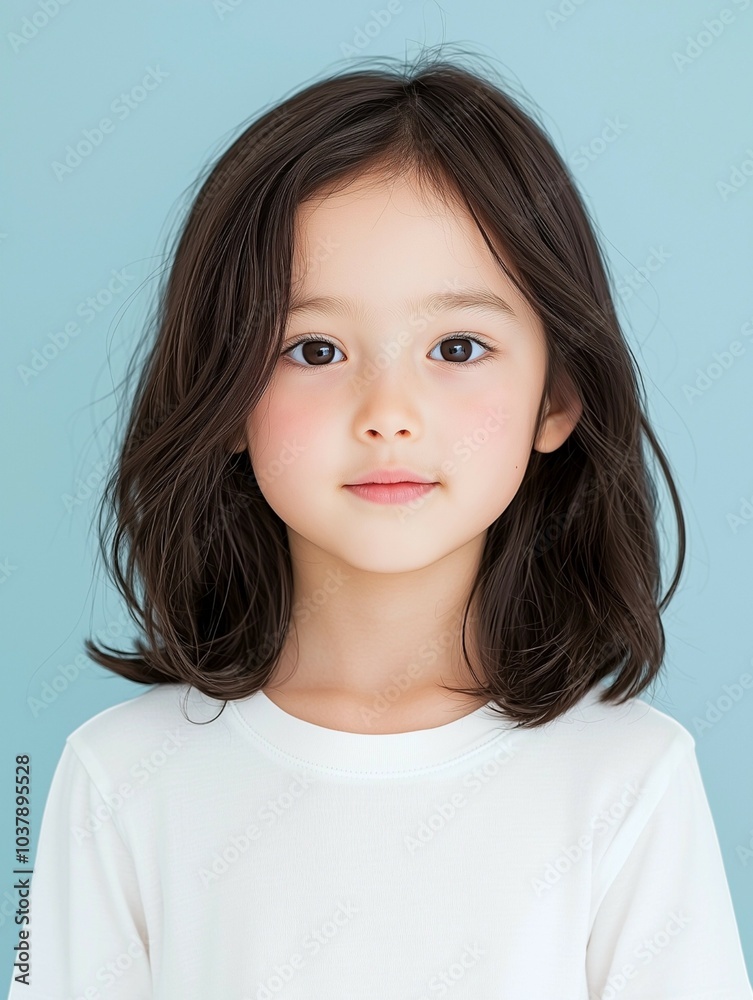Portrait of a Cute Little Girl in a Simple Sweatshirt Portrait of a Cute Little Girl in a Simple Sweatshirt