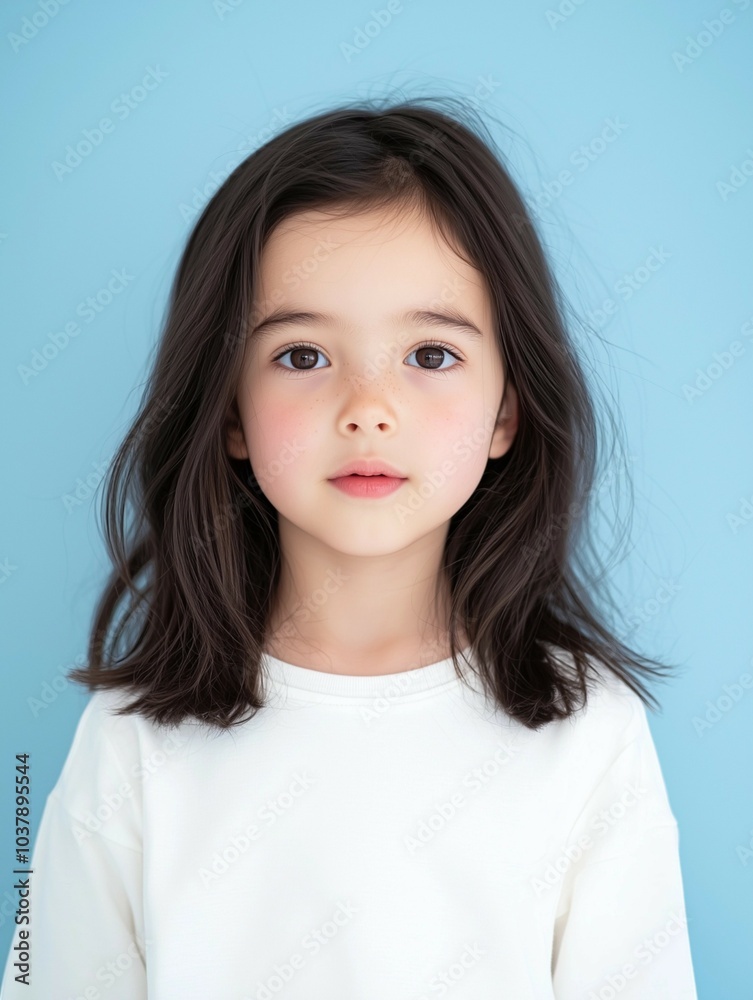 Portrait of a Cute Little Girl in a Simple Sweatshirt Portrait of a Cute Little Girl in a Simple Sweatshirt