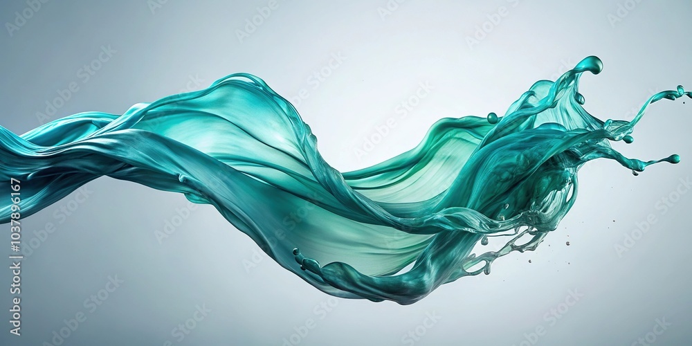 graceful fluid motion in turquoise and teal graceful fluid motion in turquoise and teal