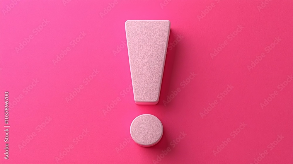 3D exclamation mark on a pink background bold and eye-catching. Generative AI 3D exclamation mark on a pink background bold and eye-catching. Generative AI