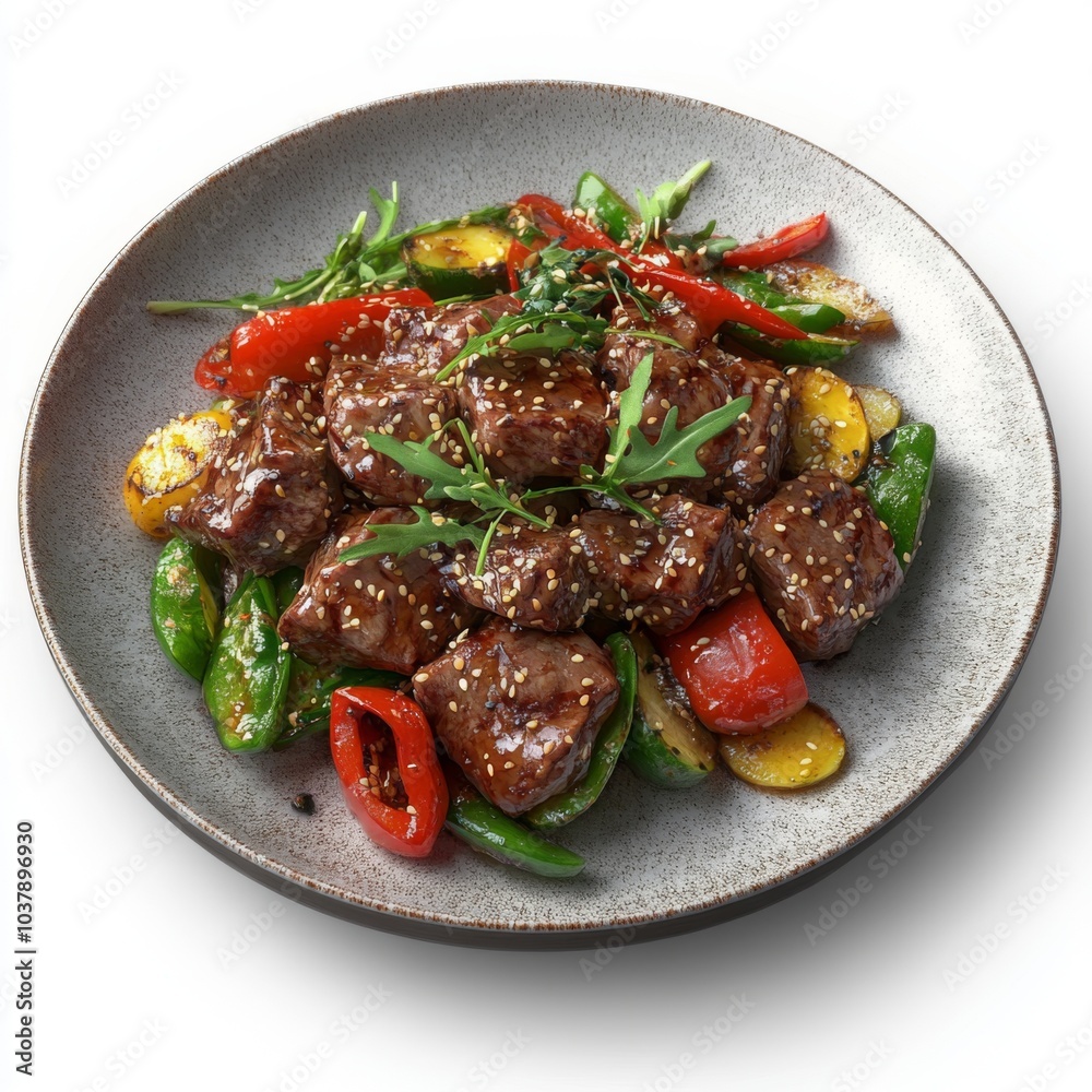 beef dish with sesame seads beef dish with sesame seads