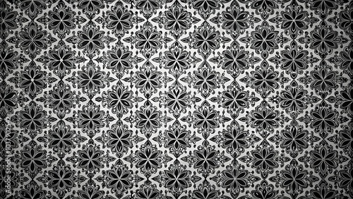 Low angle pattern background and texture wallpaper in black and white