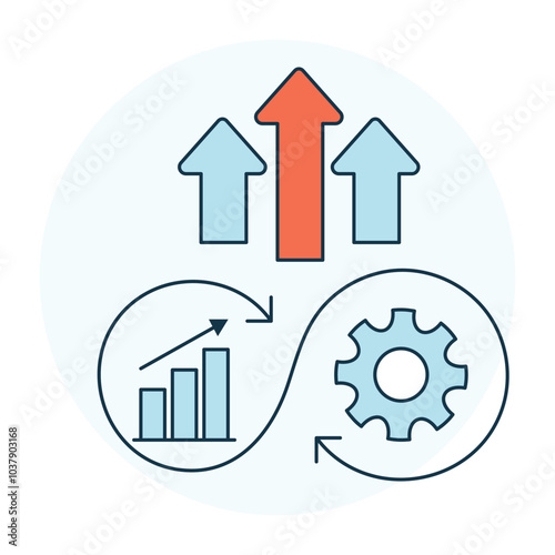 Continuous Improvement Icon Depicting Iterative Enhancement Processes icon with editable stroke.