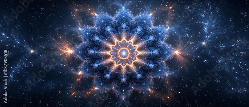 Fotografie Exploring the cosmic floral design an intricate visualization of celestial patte