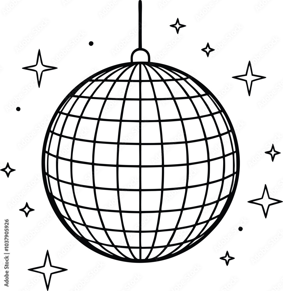 minimalist disco ball with stars, abstract disco ball silhouette, retro disco ball with stars, Disco ball icon, Disco ball with stars icon vector minimalist disco ball with stars, abstract disco ball silhouette, retro disco ball with stars, Disco ball icon, Disco ball with stars icon vector
