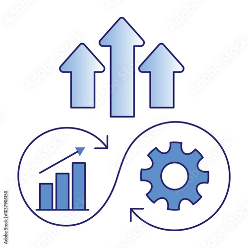 Continuous Improvement Icon Depicting Iterative Enhancement Processes icon with editable stroke.