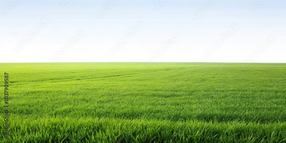 Minimalist green field isolated against a white background Minimalist green field isolated against a white background