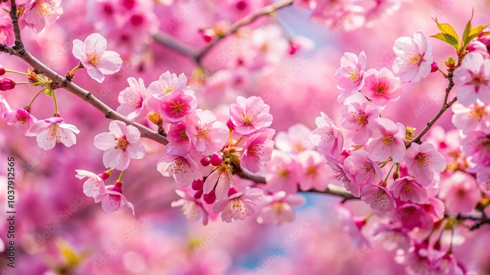 pink cherry blossoms in full bloom macro photo pink cherry blossoms in full bloom macro photo