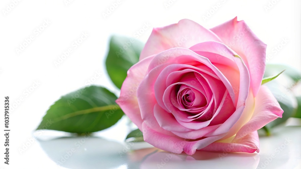 Pink rose flower isolated on white background with soft focus and clipping path Pink rose flower isolated on white background with soft focus and clipping path