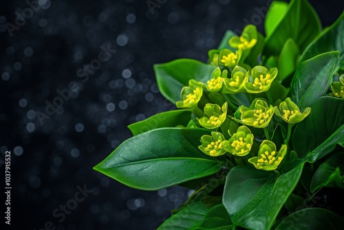 Barbarea plant with ultra-clear, lifelike yellow flowers, capturing every tiny detail of its surface photo