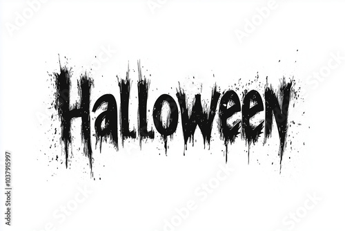 Vintage Gothic Halloween Text Design with Spooky Typography for Retro Horror Themes