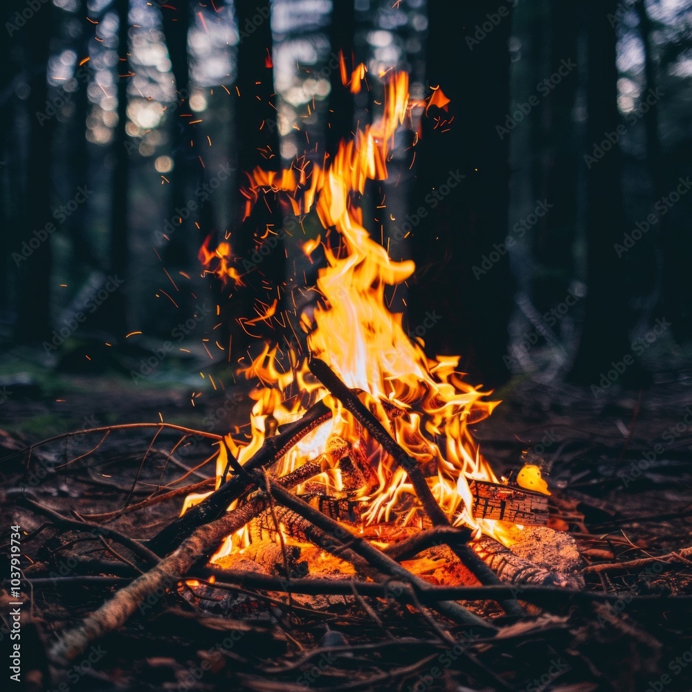camp fire at night camp fire at night