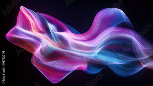 vibrant holographic neon light painting swirling in dynamic patterns, showcasing blend of colors and fluid motion that evokes sense of energy and creativity