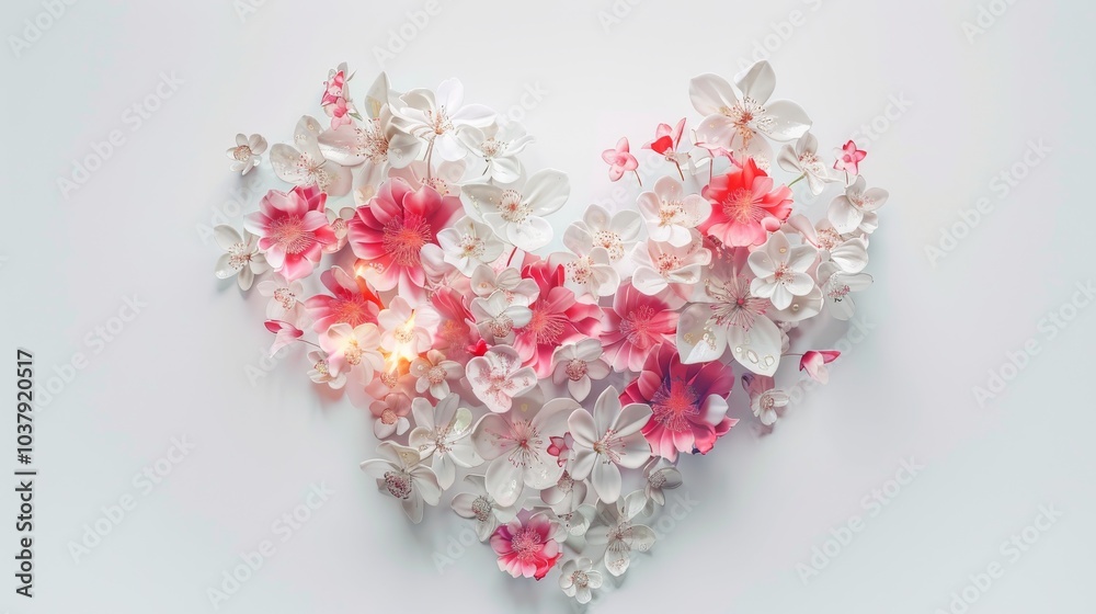 a heart-shaped garden blooming with luminous flowers, each petal representing a different aspect of love and compassion a heart-shaped garden blooming with luminous flowers, each petal representing a different aspect of love and compassion