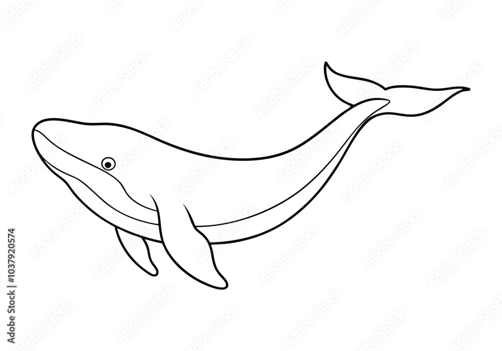 Obraz premium One Line Drawing of a Whale – Ocean-Inspired Minimalist Vecto