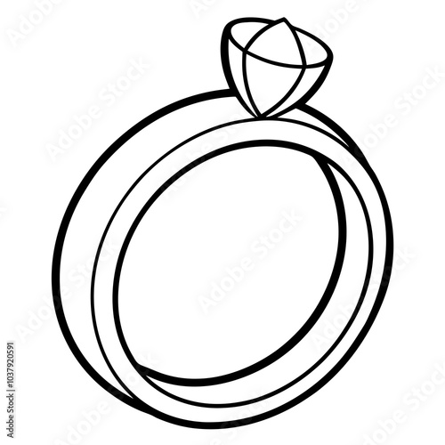 Wedding rings  line art

