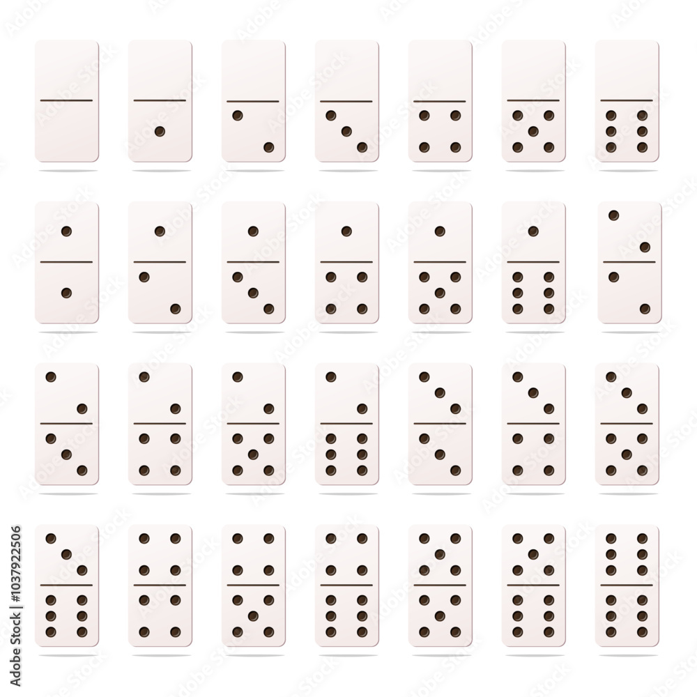 Set of dominoes vector isolated on white backgroound. Set of dominoes vector isolated on white backgroound.