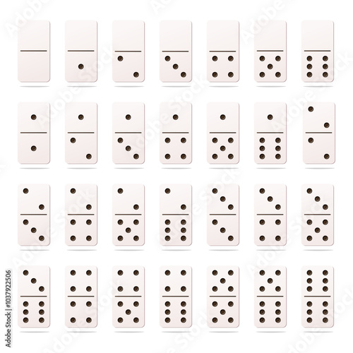 Set of dominoes vector isolated on white backgroound.